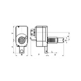 VDI Axial/Radial Driven Head, Offset, STEPPED HAAS VDI40-DOAER25-50-63 - Makotools Industrial Supply Tools for Metal Cutting